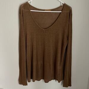CP Shades Tan Brown Linen Long Sleeve (S)